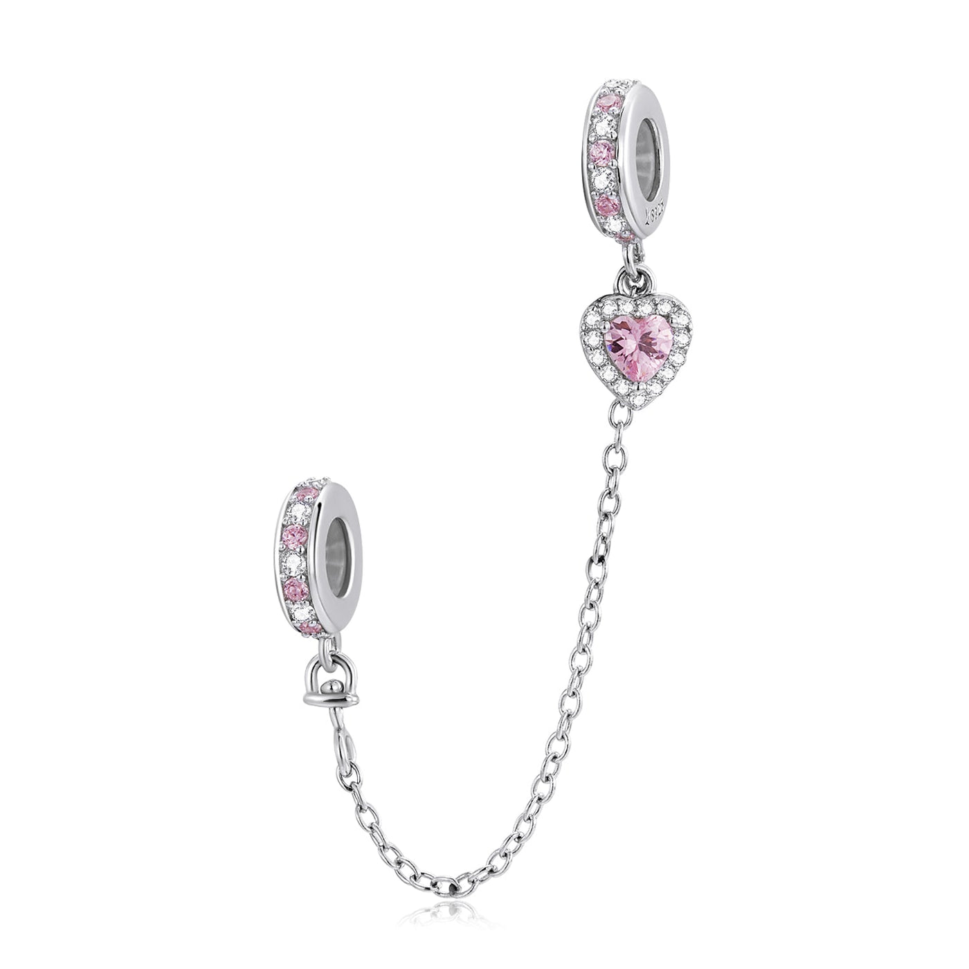 Pink Heart Safety Chain - The Silver Goose SA