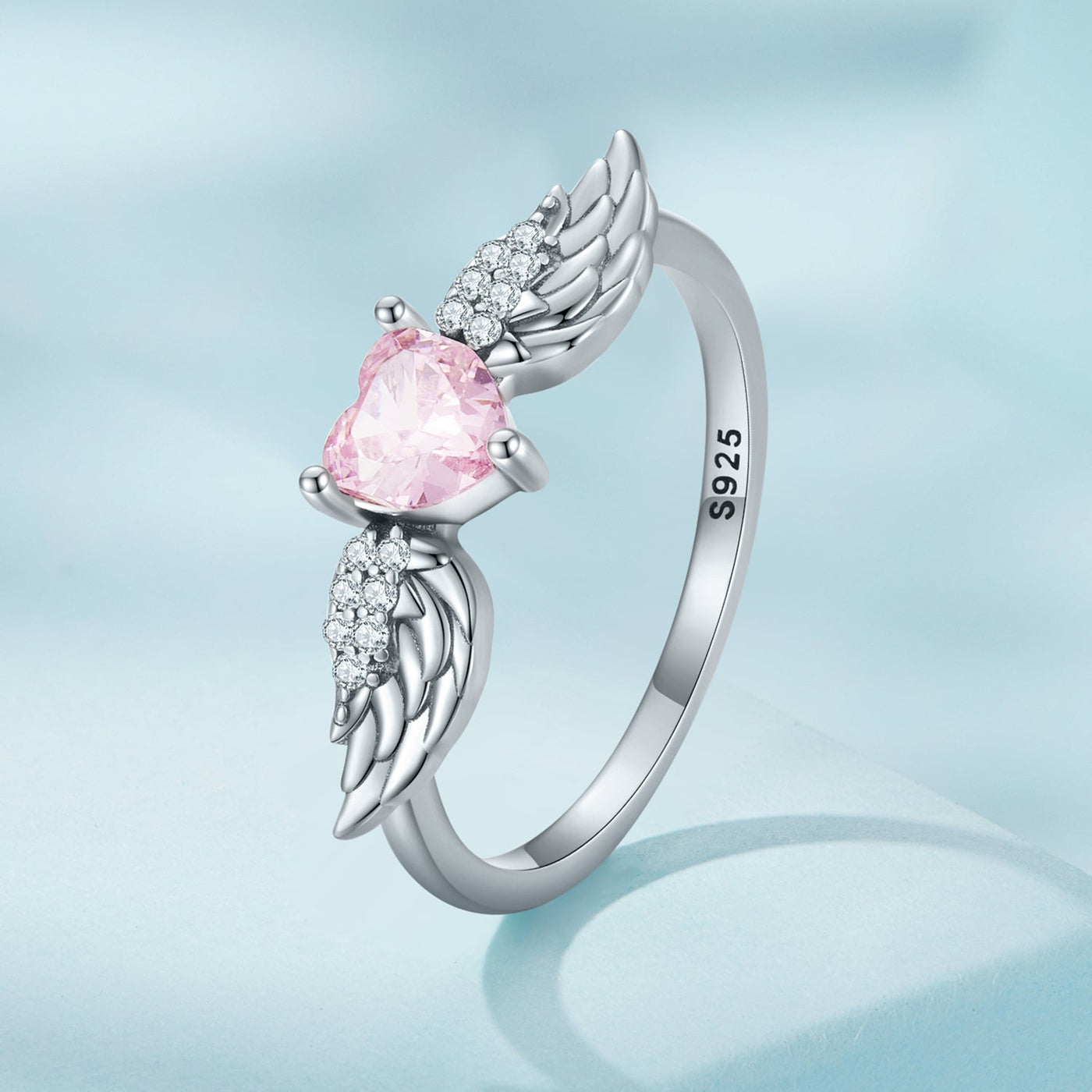 Pink Heart Wings Ring - The Silver Goose SA