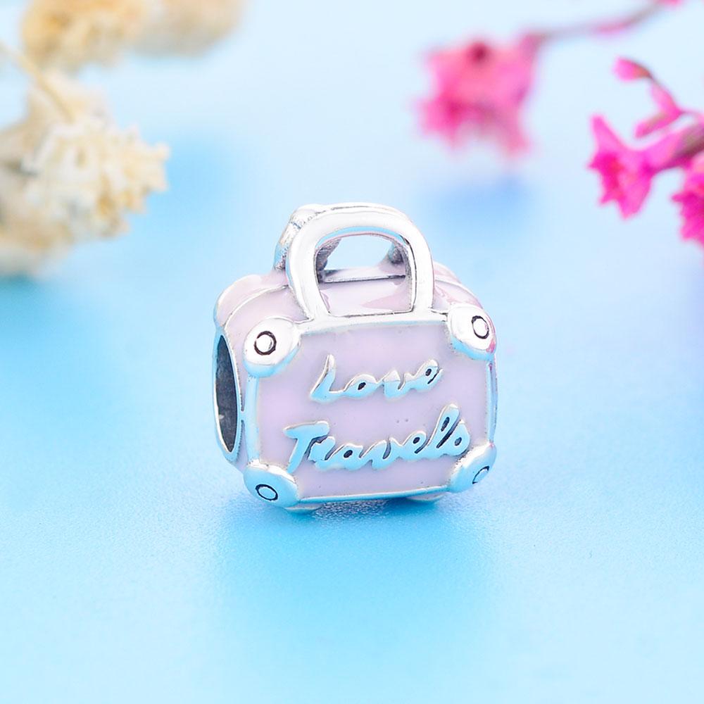 Pink Love Travels Charm - The Silver Goose SA