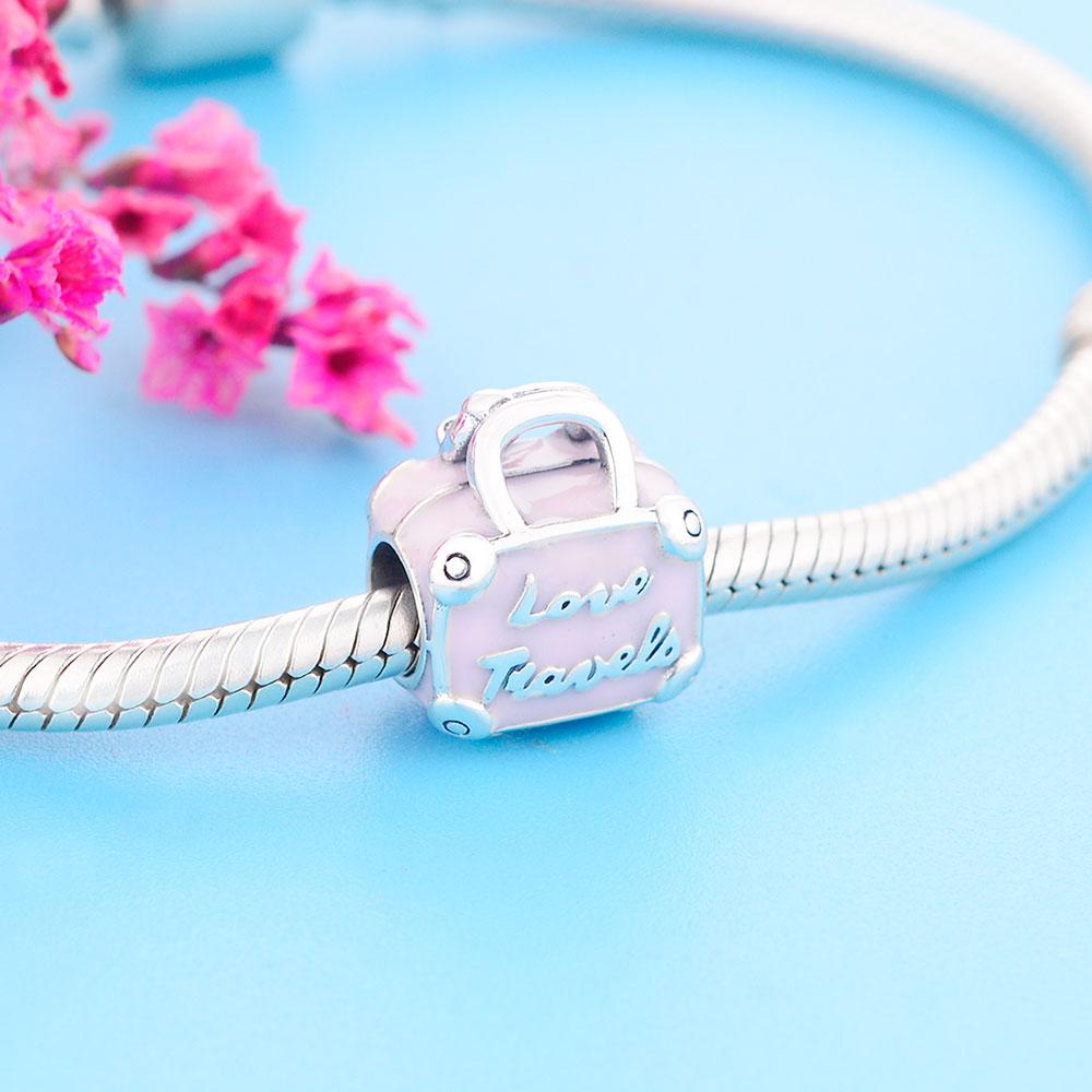 Pink Love Travels Charm - The Silver Goose SA