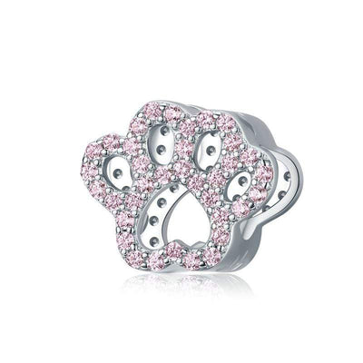 Pink Paw Print Charm - The Silver Goose SA