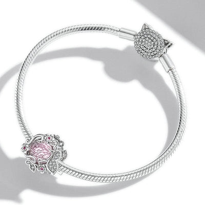 Pink Stone Butterfly Bead Charm - The Silver Goose SA