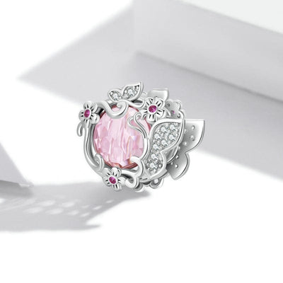 Pink Stone Butterfly Bead Charm - The Silver Goose SA