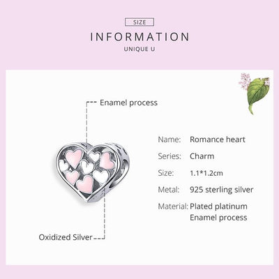 Pink & White Hearts Charm - The Silver Goose SA