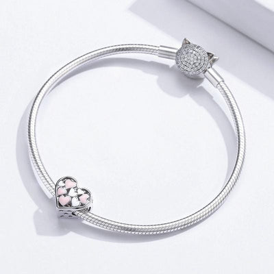 Pink & White Hearts Charm - The Silver Goose SA