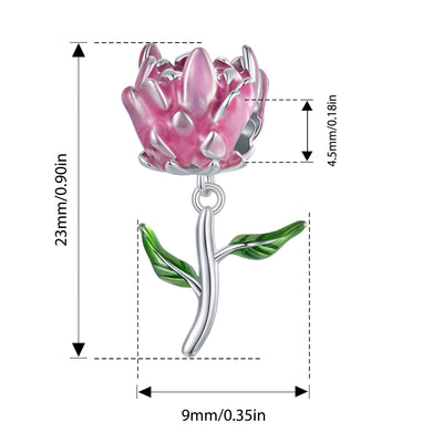 Protea Pendant Charm - The Silver Goose SA