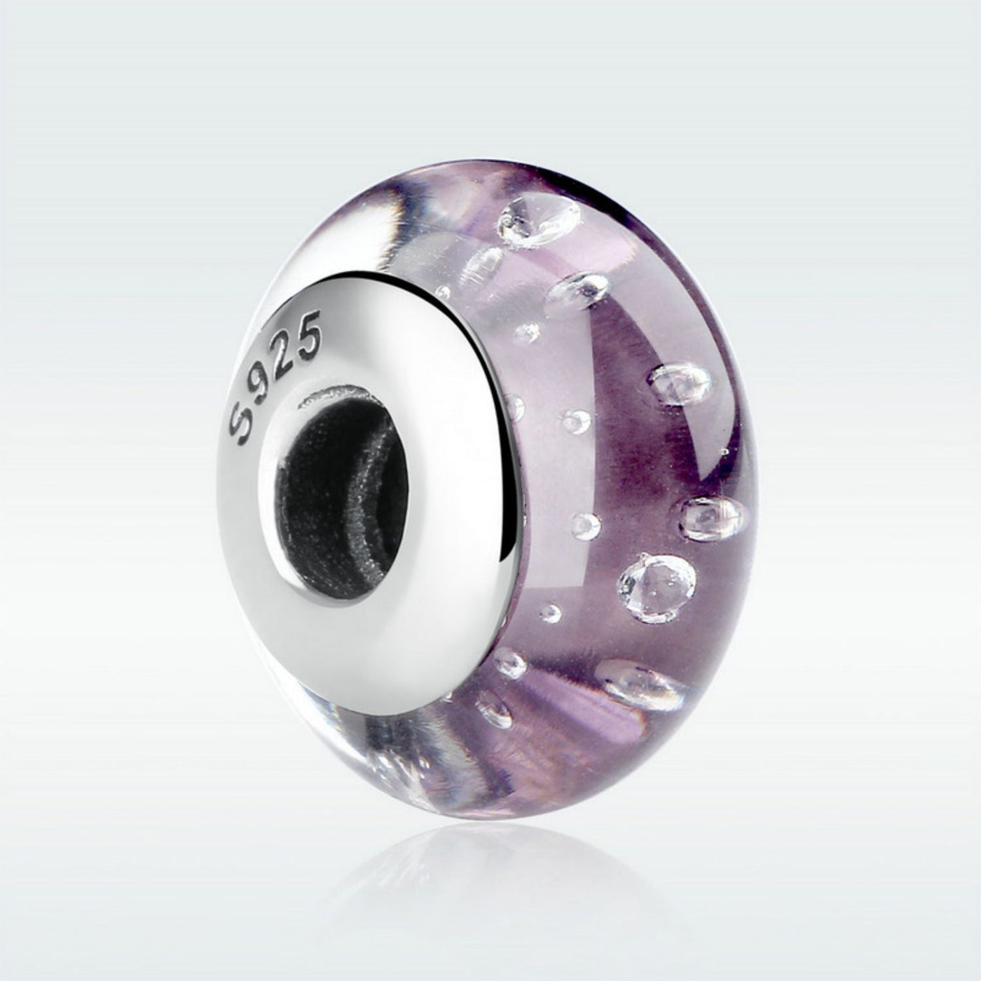 Purple Bubbles Murano Bead Charm - The Silver Goose SA