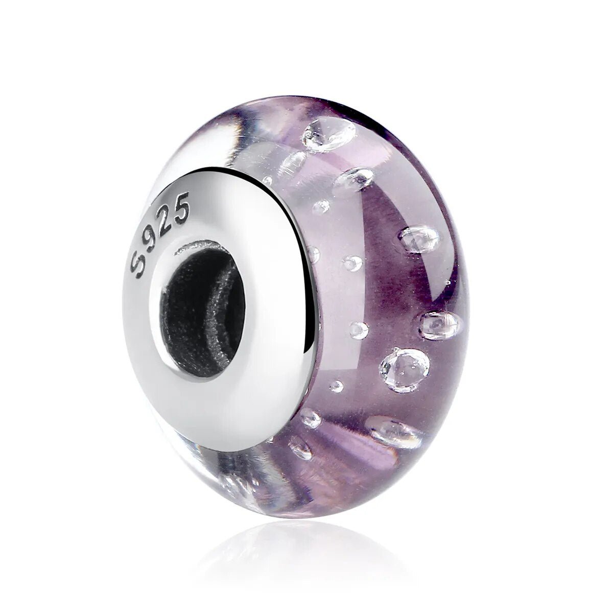 Purple Bubbles Murano Bead Charm - The Silver Goose SA