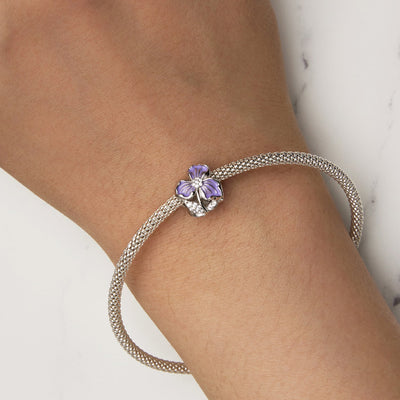 Purple Flower Charm - The Silver Goose SA