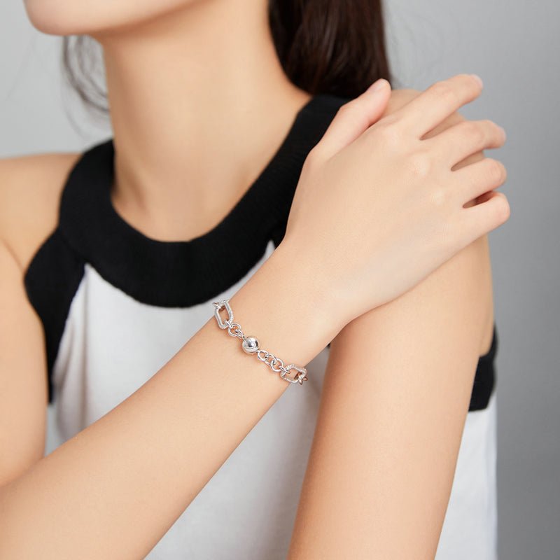 Round Paperclip Bracelet - The Silver Goose SA