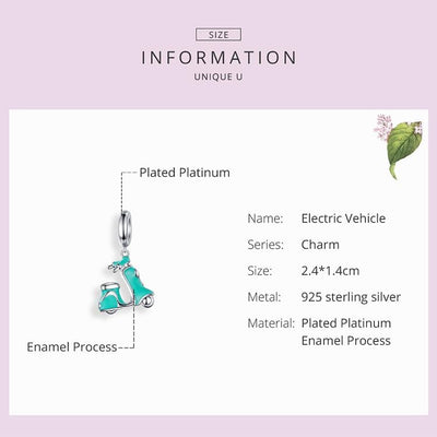 Scooter Pendant Charm - The Silver Goose SA