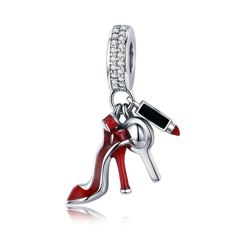 Shoe Mirror Lipstick Pendant Charm - The Silver Goose SA