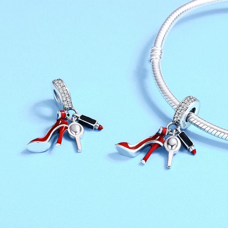 Shoe Mirror Lipstick Pendant Charm - The Silver Goose SA
