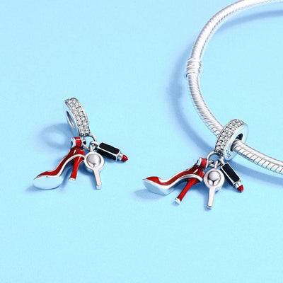 Shoe Mirror Lipstick Pendant Charm - The Silver Goose SA