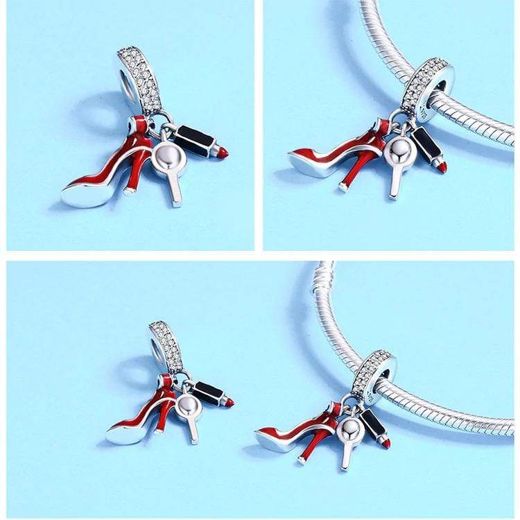 Shoe Mirror Lipstick Pendant Charm - The Silver Goose SA