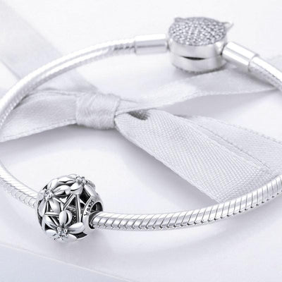Silver Flower Bead Charm - The Silver Goose SA