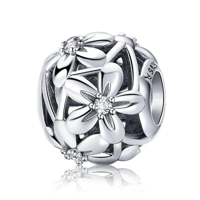 Silver Flower Bead Charm - The Silver Goose SA