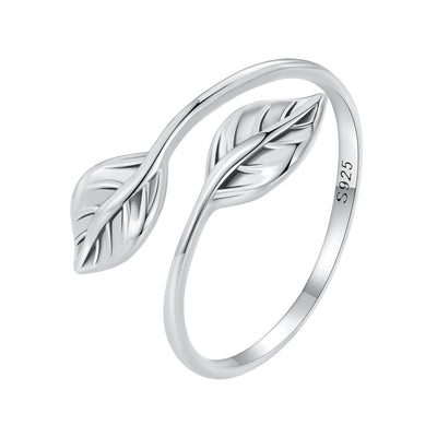 Silver Leaves Open Ring - The Silver Goose SA