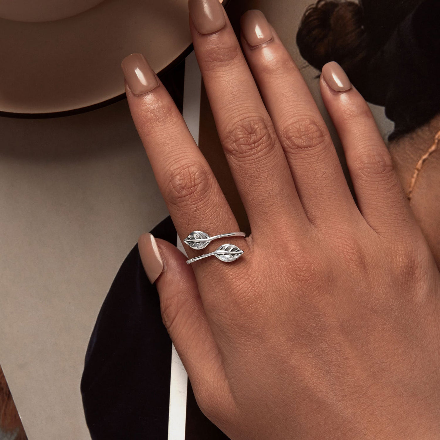 Silver Leaves Open Ring - The Silver Goose SA