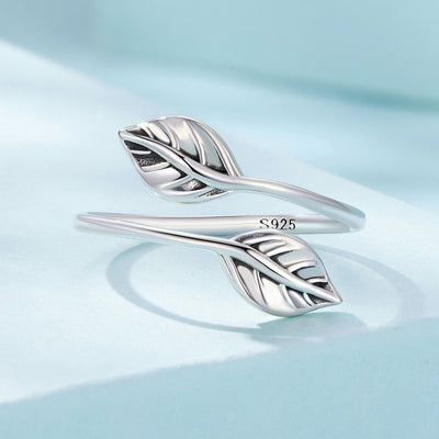 Silver Leaves Open Ring - The Silver Goose SA