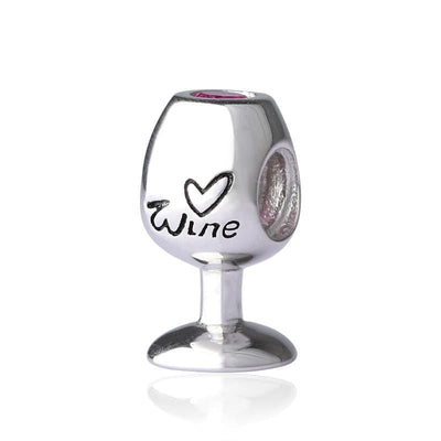 Silver Wine Glass Charm - The Silver Goose SA