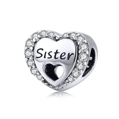 Sister Heart Charm - The Silver Goose SA