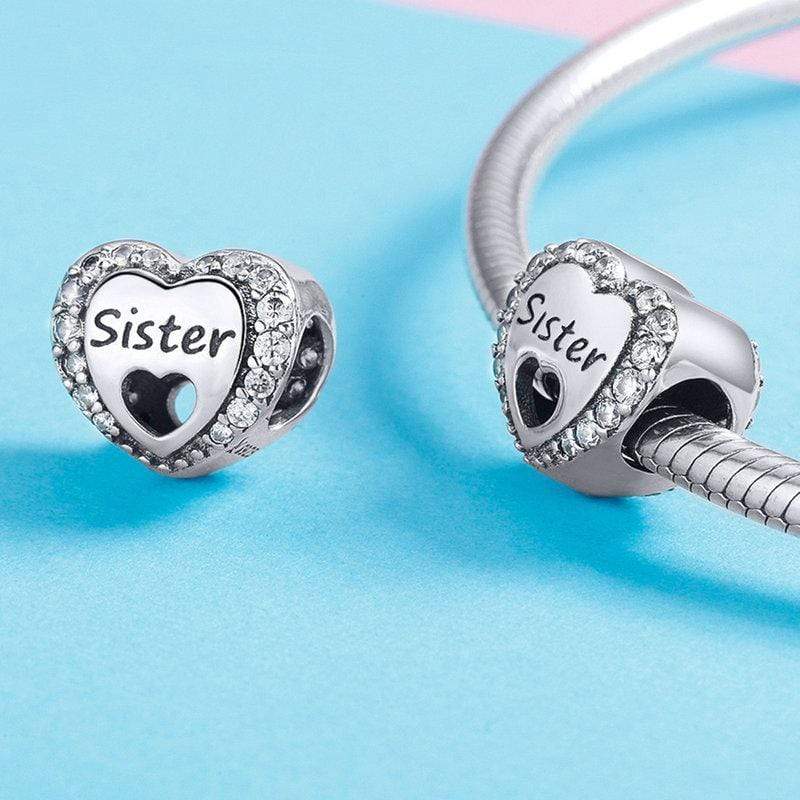 Sister Heart Charm - The Silver Goose SA