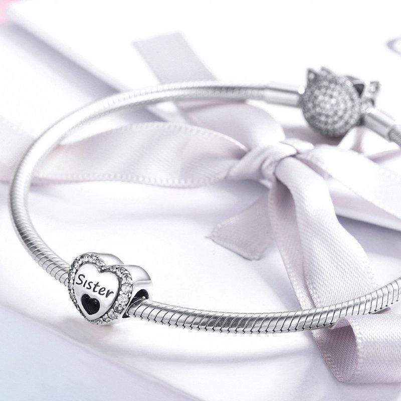 Sister Heart Charm - The Silver Goose SA