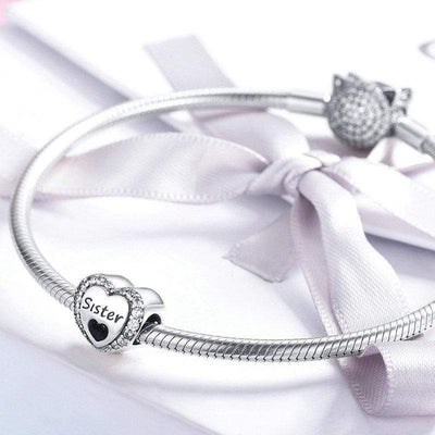 Sister Heart Charm - The Silver Goose SA