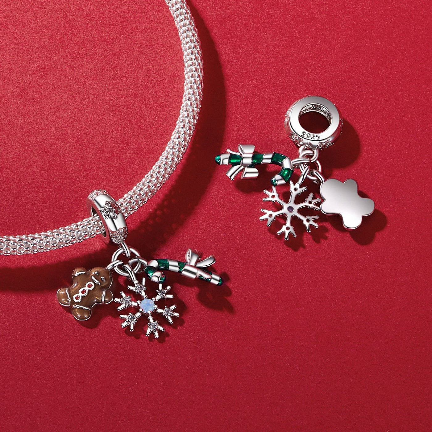 Snowflake Christmas Pendant Charm - The Silver Goose SA