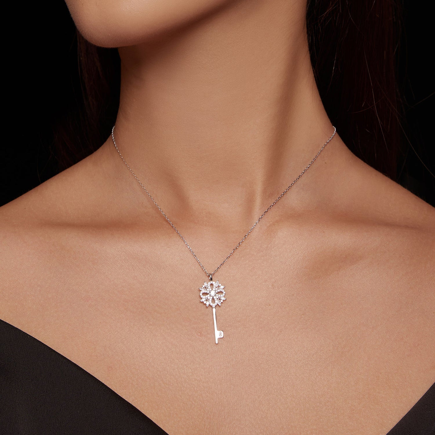 Snowflake Key Pendant Necklace - The Silver Goose SA