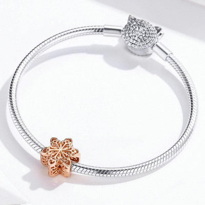 Snowflake Rose Gold Charm - The Silver Goose SA