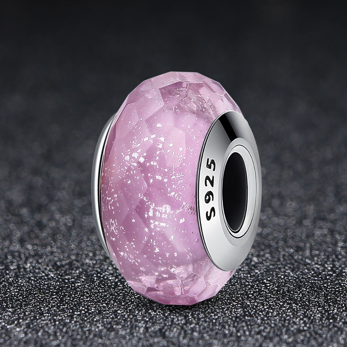 Sparkling Pink Murano Bead Charm - The Silver Goose SA