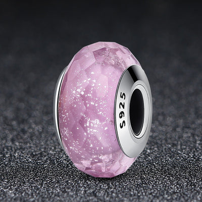 Sparkling Pink Murano Bead Charm - The Silver Goose SA