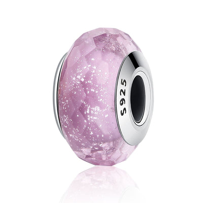 Sparkling Pink Murano Bead Charm - The Silver Goose SA