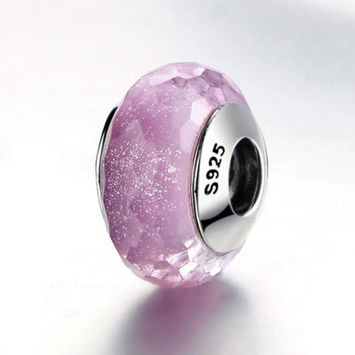 Sparkling Pink Murano Bead Charm - The Silver Goose SA