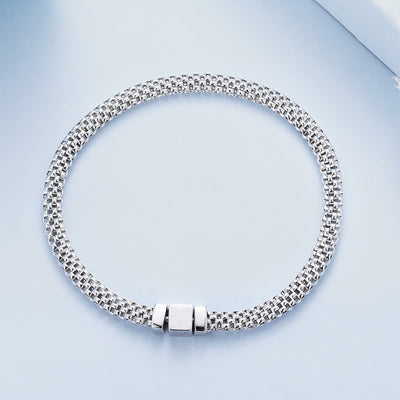 Square Buckle Retro Braided Bracelet - The Silver Goose SA