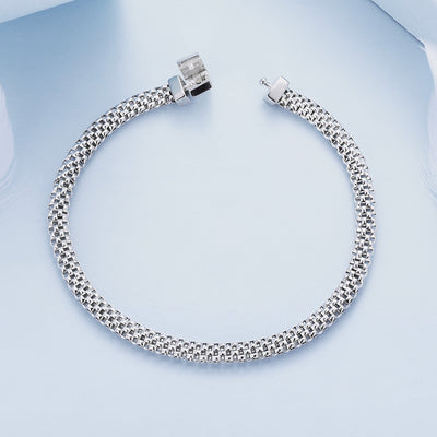 Square Buckle Retro Braided Bracelet - The Silver Goose SA