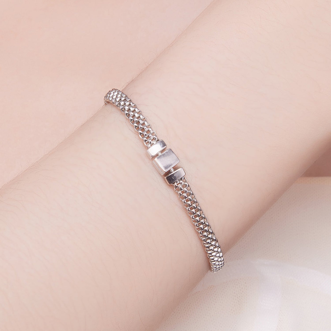 Square Buckle Retro Braided Bracelet - The Silver Goose SA