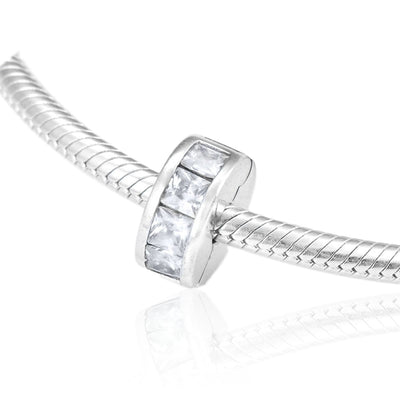 Square Stoned Clip Stopper - The Silver Goose SA