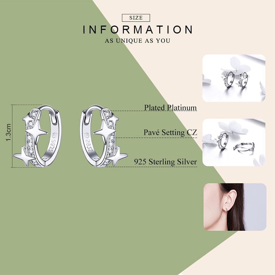 Stars Hoop Earrings - The Silver Goose SA