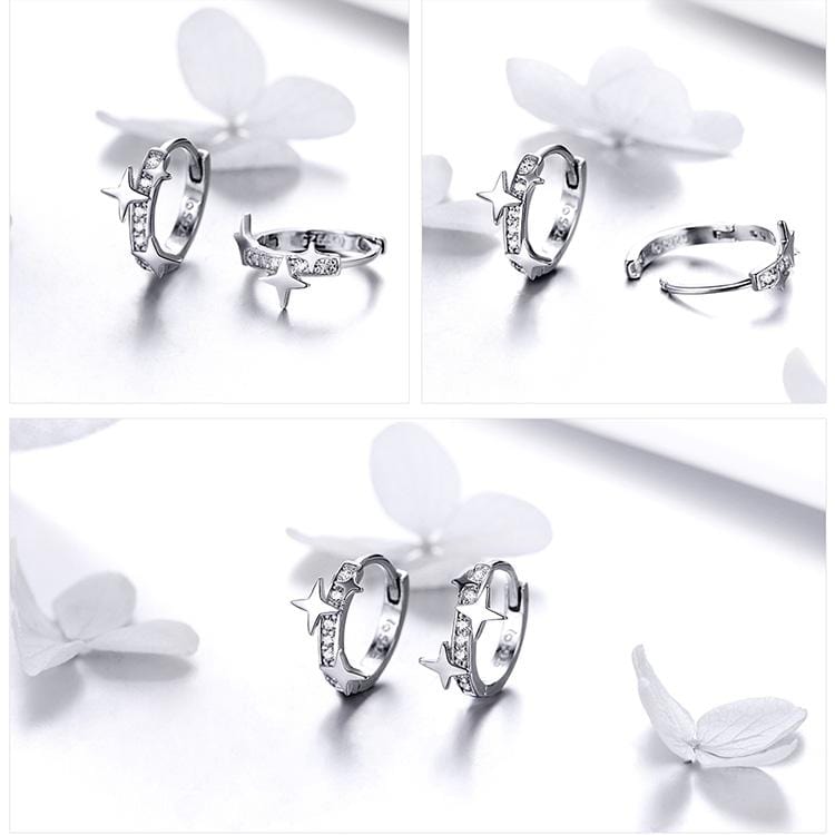 Stars Hoop Earrings - The Silver Goose SA