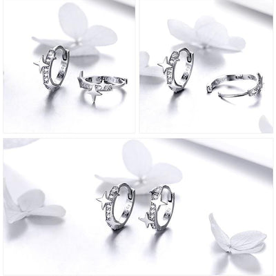 Stars Hoop Earrings - The Silver Goose SA