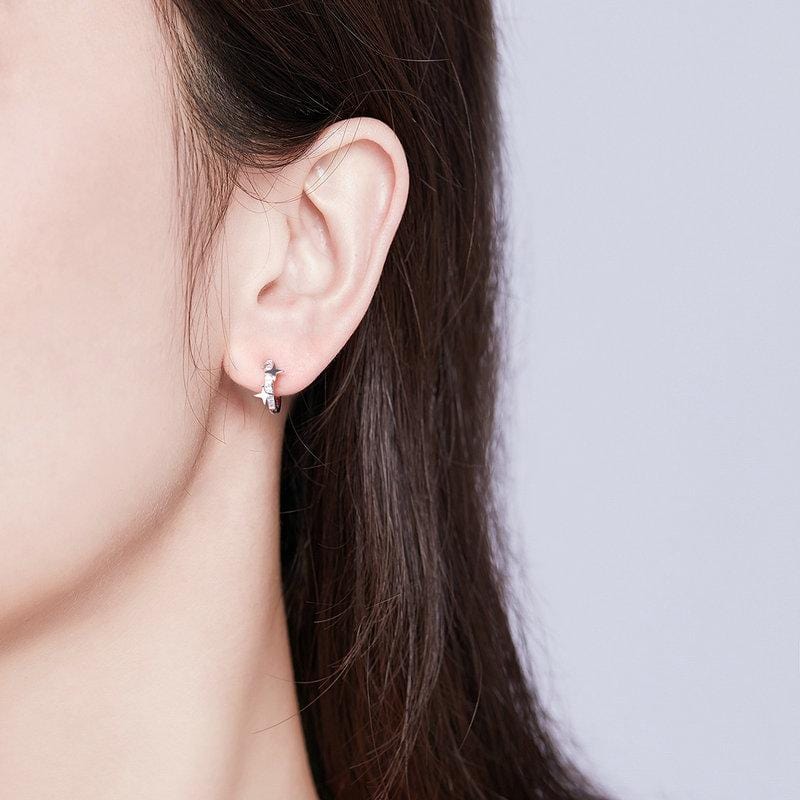 Stars Hoop Earrings - The Silver Goose SA