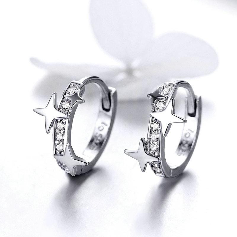 Stars Hoop Earrings - The Silver Goose SA