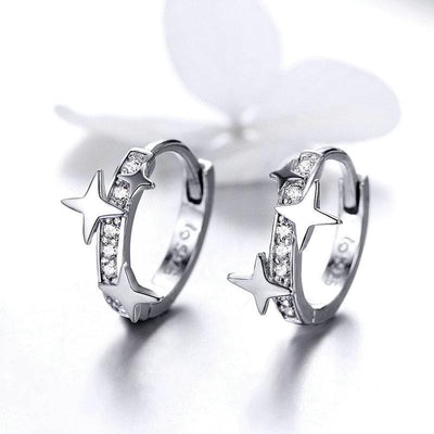 Stars Hoop Earrings - The Silver Goose SA