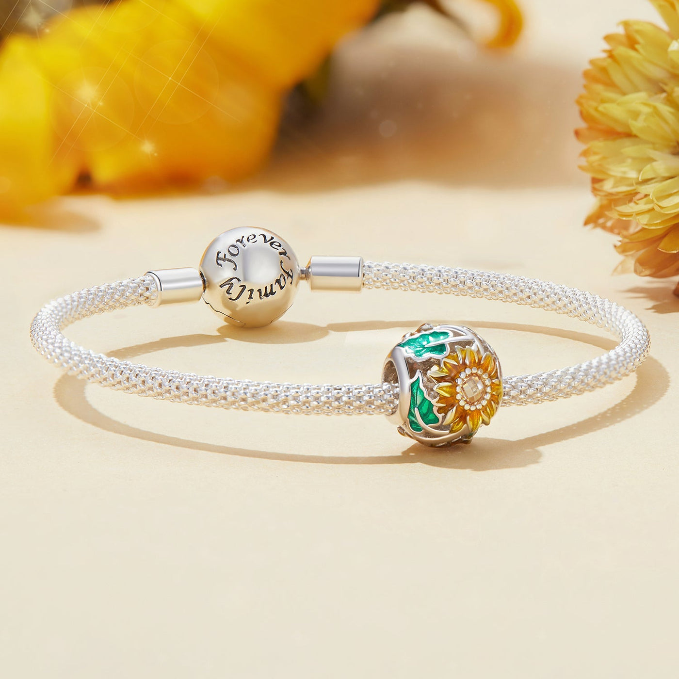 Sunflower Bead Charm - The Silver Goose SA