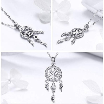 Tree of Life Dream Catcher Pendant Necklace - The Silver Goose SA
