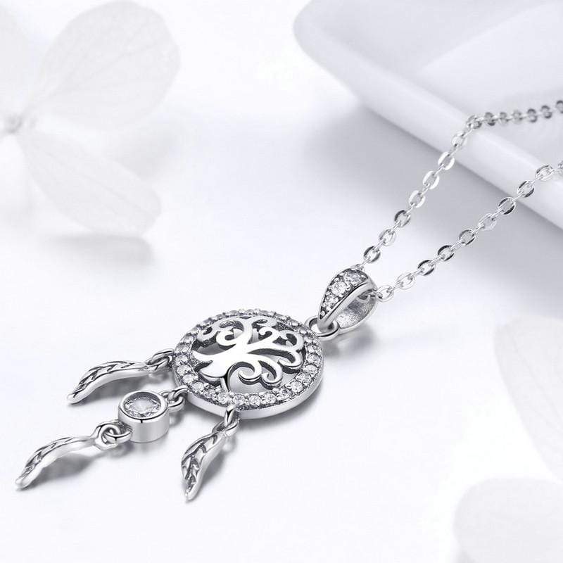 Tree of Life Dream Catcher Pendant Necklace - The Silver Goose SA
