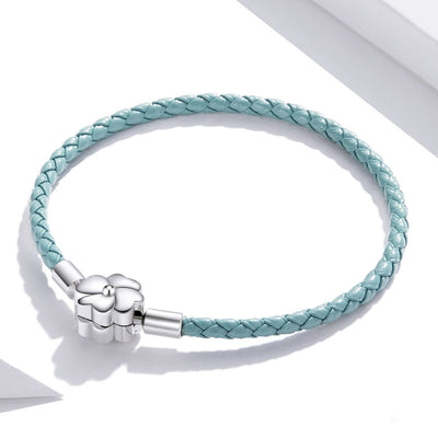 Turquoise Lucky Clover Leather Bracelet - The Silver Goose SA